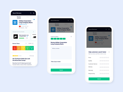 Smart.Reviews - Reviews and Ratings Mobile app design application clean design agency designagency reviews ui uidesigner uiux uiuxdesign userinterface ux web web design webapp webapp design webapplication webdesign website website design