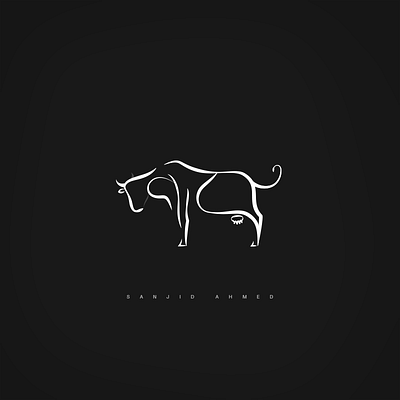 Goru bangla Typography bangla calligraphy clean concept conceptual cow creative lettering typography art wordmark