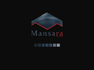 Mansara blue company logo construction gradient grey home logo navy blue red