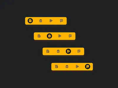 Gym App Toolbar Concept app app design articles black branding chunky forum gym icon set iconography logbook toolbar ui ux video yellow