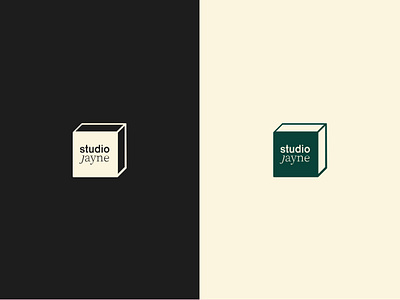 Studio Jayne logo box branding cube flat graphic design illustrator logo symbol typography vector