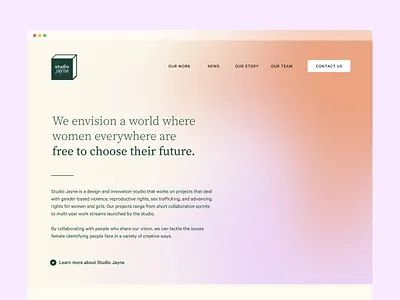 Studio Jayne Landing Page color graphic hero landing page minimal typography ui vector web design website