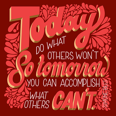 Today Do What Others Won't handlettering illustration lettering procreate typography