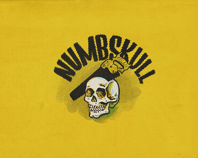 Numbskull halftone illustration lettering retrosupply skull skull art skull logo skulls texture you might be a your opinion