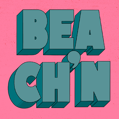 BEACH'N handlettering illustration lettering procreate typography