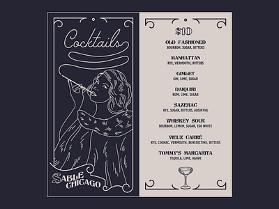 Sable Kitchen & Bar branding design digital art icon identity illustration illustrator logo menu design portfolio procreate