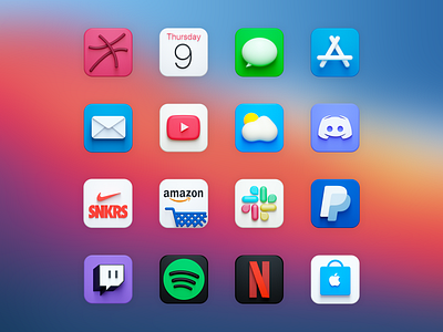 3d icons - Big Sur 3d amazon app apple bigsur c4d cinema4d discord icon icons illustration ios ios14 mac macos octane os slack store weather