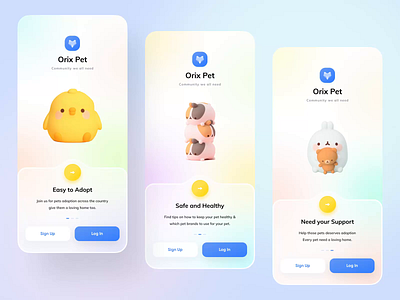 Orix Pet Community after effects animation app community app interaction microinteraction minimal onboarding onboarding screen orix orixagency orixapp orixdesign pet petshop uidesign uiux