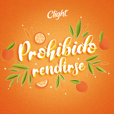 Prohibido rendirse brush fruit illustration leaf leaves nature orange photoshop phrase