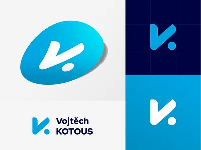 VK Logo Design blue brand branding circle gradient initials k logo logo design logos v vector vk vk logo webdesigner