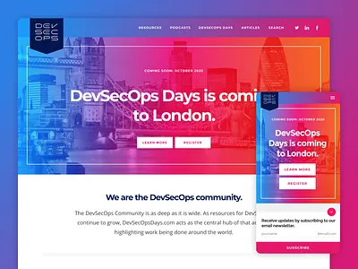 DevSecOps Days - Website Design blue design homepage magenta styleguide ui website