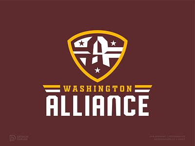 Washington NFL Rebrand Concept | "Washington Alliance" alliance badge logo bold branding clean concept crest logo custom type football football logo logo mascot design nfl nfl rebrand sports branding sports logo vector washington dc football washington monument