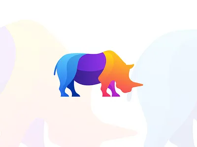 Rhino animal brand design logo rhino vector