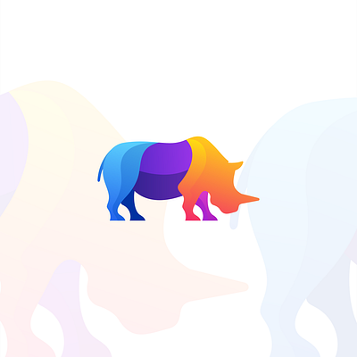 Rhino animal brand design logo rhino vector