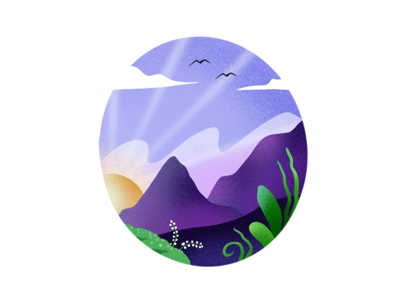 Dreaming of the mountains mountains nature procreate sketch sky sunset