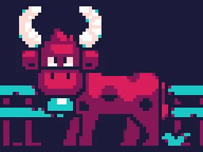 "Moo" PP4 Round 2 entry design illustration pixel pixel art