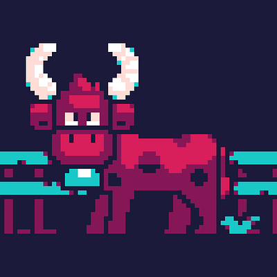 "Moo" PP4 Round 2 entry design illustration pixel pixel art
