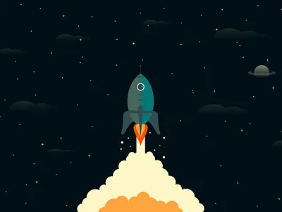 Rocket Ship Outer Space illustration vector
