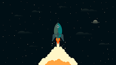 Rocket Ship Outer Space illustration vector
