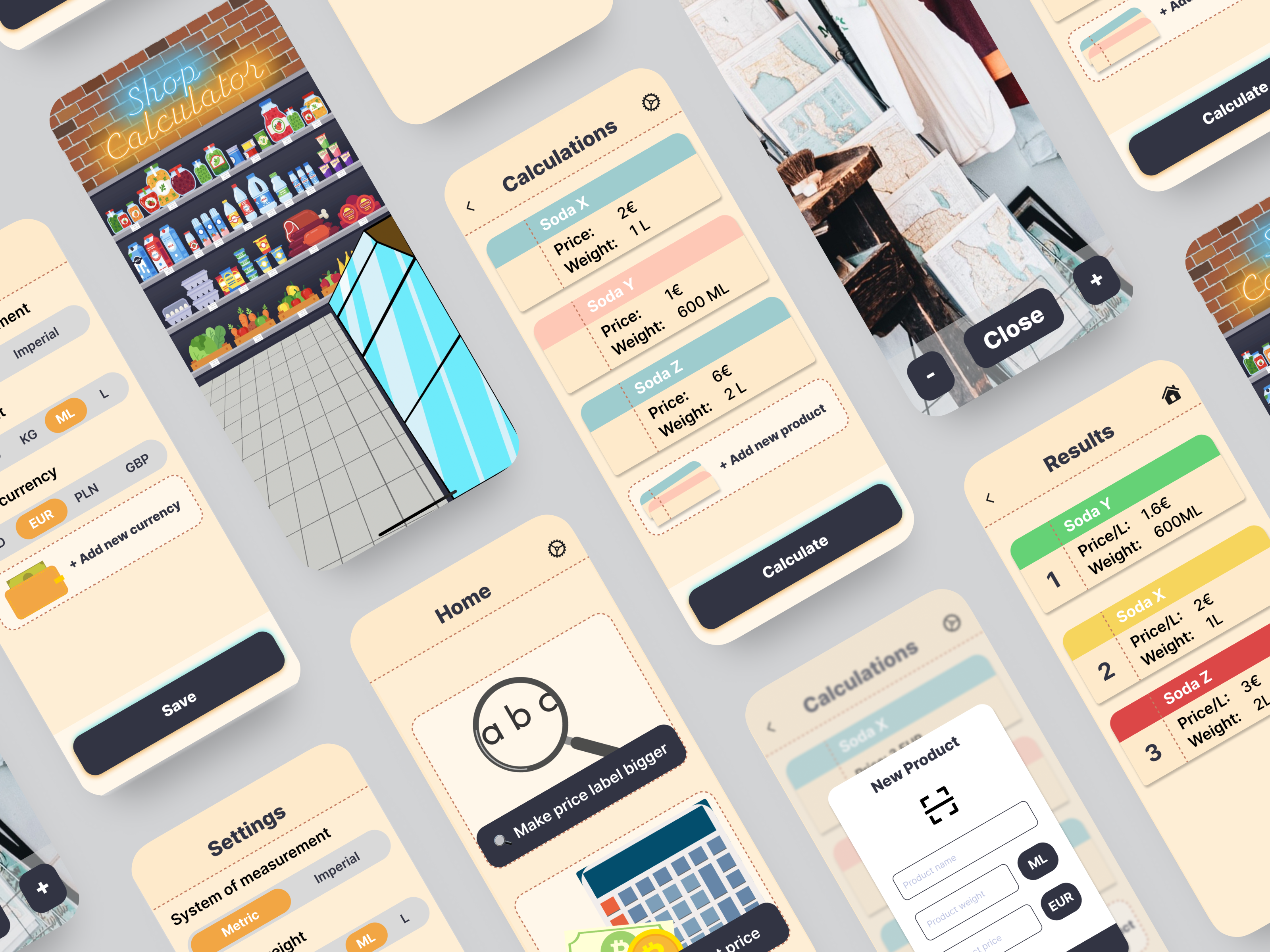 Shop Calc app ios product design shopping