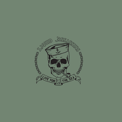Live for the sea - Liquid Assassins apparel design branding california design fishing fishing t shirt design graphics hand drawn illustration illustrator typography