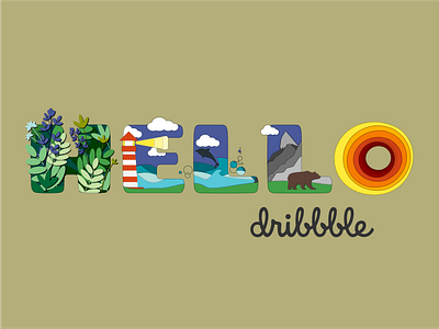 HELLO dribbble illustration paper papercut ukraine vector