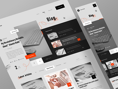 Blog Page-Light 🔥🤘 blog blog page creative design landing landing page news trend ui uidesign uiux web web design website