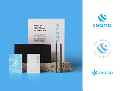 CYANO CLOTHING - Stationery blue brand brand identity branding clothing design graphics identity illustration illustrator jeans logo vector wear