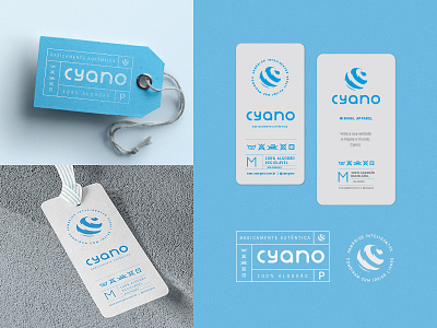 CYANO CLOTHING - Labels blue brand brand identity branding clothing clothing label graphics identity illustrator jeans label logo logo design vector wear