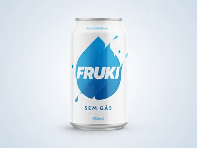 Fruki - Água Sem Gás can design fruki mineral mockup package packaging redesign soda soda can water