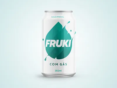 Fruki - Água Com Gás can design gas graphic mineral mockup package packaging redesign soda water