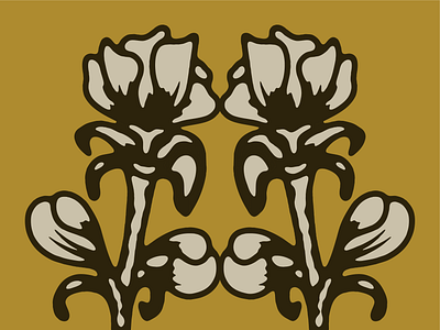 Reflection abstract branding flowers hand drawn illustration lines reflection symmetry
