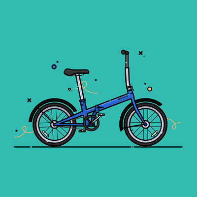 Folding bike flat illustration flat vector folding bike illustration tern bike vector