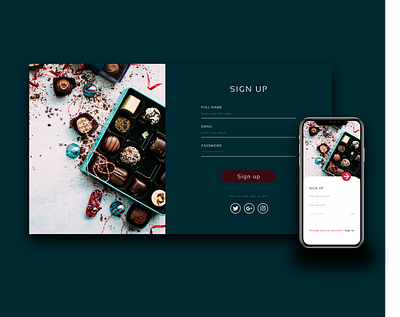 Adaptive design of sign up for candy shop. 001 adaptive adaptive design dailyui design drawing figma graphic mobile ui signup ui uxui