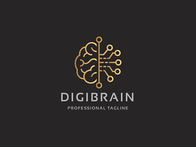 Digital Brain Logo brain brainstorm brand branding bright business concept cortex creative creativity engineer entertainment gear genius idea ingenious inventive knowledge media mind