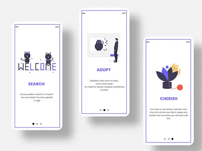 Adoption App - Onboarding app appdesign appdesigner design designer inspiration interface minimal ui ux