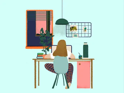 Night owl worker design desktop digital illustration illustration illustration art illustrator nightowl photoshop window workspace