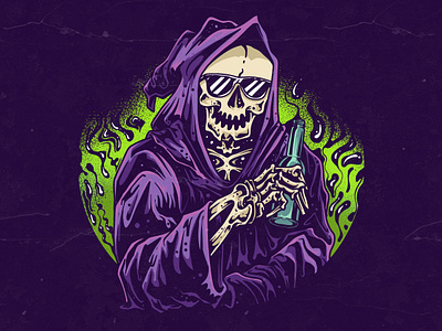 SC ( Chill ) waiting for die artwork bandmerch darkart design drawing dribbble dribbble best shot gajahnakal illustration merchandise poppunk poster art skull skull art tshirt design