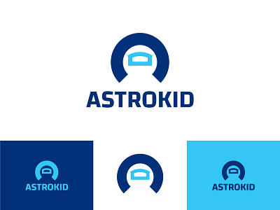 Astrokid logo a logo design astronaut astronauts blue brand branding design head logo identity branding identity design illustration kids logo logo navy blue negative space negative space logo playfull space logo toys logo vector