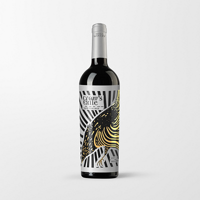Crow's Exile Wine Label abstract art branding design graphic art graphic artist graphic design identity illustration label label design liquor logo packaging red white wine