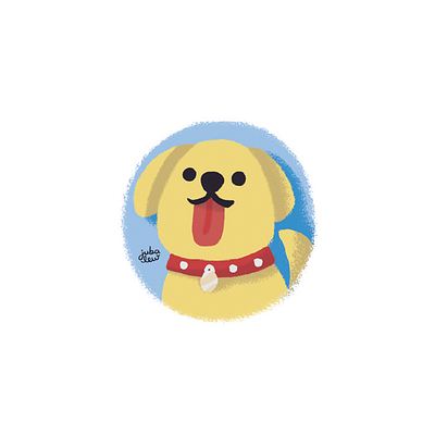 Dog animal blue digital art dog icon doggy illustration