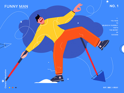 Funny man illustration ui web