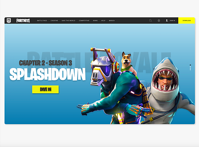 Daily UI 003 / Landing Page adobe xd adobexd daily ui daily ui challenge dailyui003 epic games fortnite landing page ui web design webpage webpage design website website design website interface