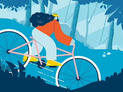 Miles 4 Milla Cyclist Animation after effects animation bicycle blue bouncy cyclecross cyclist forest girl race vector woman woods