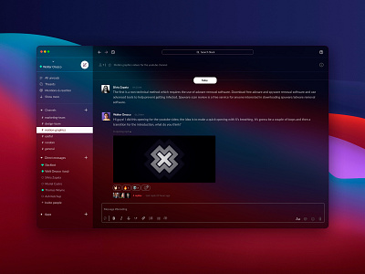 Slack - Dark Mode 🖤 app app design apple big sur chat chat app dark mode dashboard ios mac macbook macos slack slack app task teamwork ui uidesign