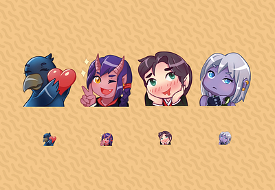 D&D Emotes characterdesign digital art dungeonsanddragons emoji emotes fantasy illustration illustration art illustrations stream twitch