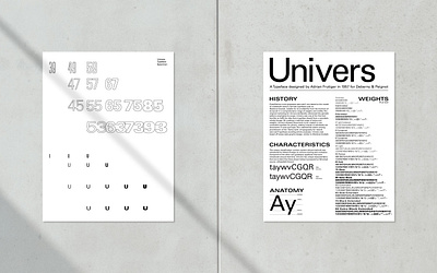 Univers Typeface Specimen design poster type type design type specimen typography typography poster