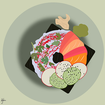 donuts about sushi design flat illustration minimal vector