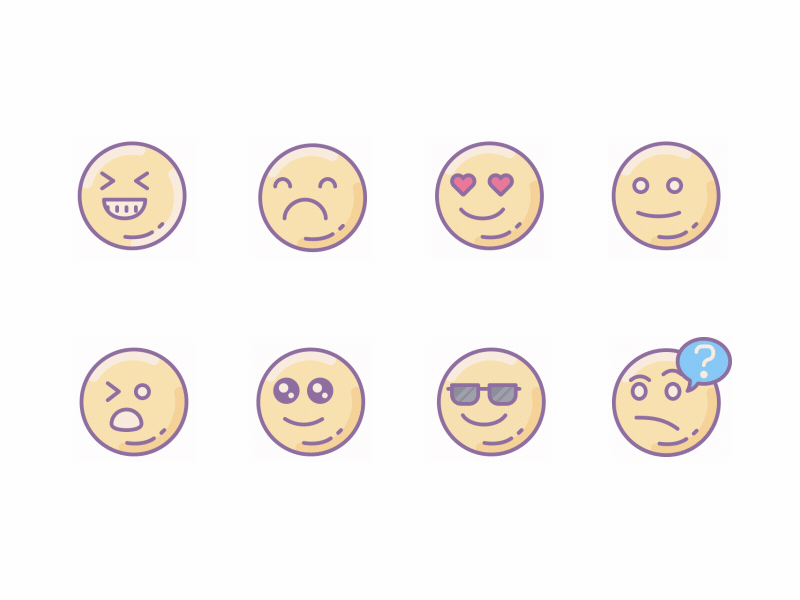 cute color animated icons animated animated icon animation 2d design emoji emoticons emotions icon smiles ui ux vector web