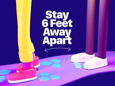 Stay 6 ft away apart 3d 3d art 3dillustration b3d blender 3d blender3d blender3dart blendercycles corona illustraion learning lowpoly lowpoly3d lowpolyart sketch sketchapp stay safe